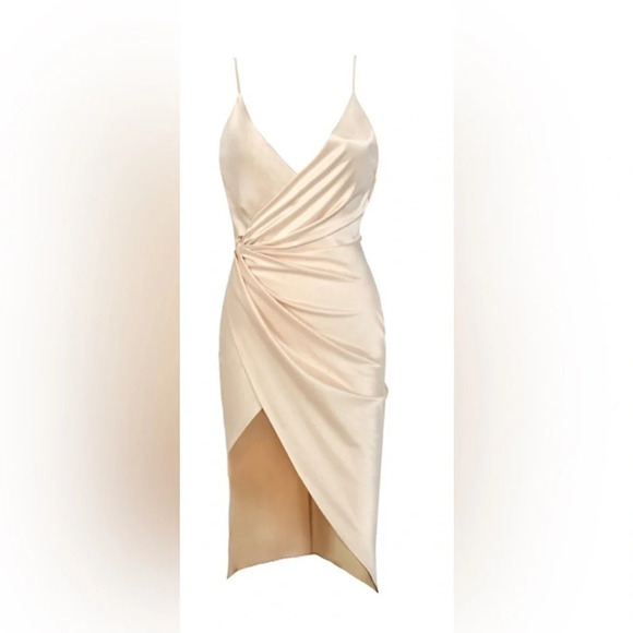 NWT House of CB Coco Drape Back Dress in Nude. Size XS. - Picture 3 of 7